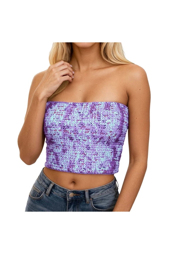 Stretch Sequin Tube Top and Skirt Two Way Wear Stage Performance Glamour Party Atmosphere Outfit,Mardi Gras Clothing,One Size