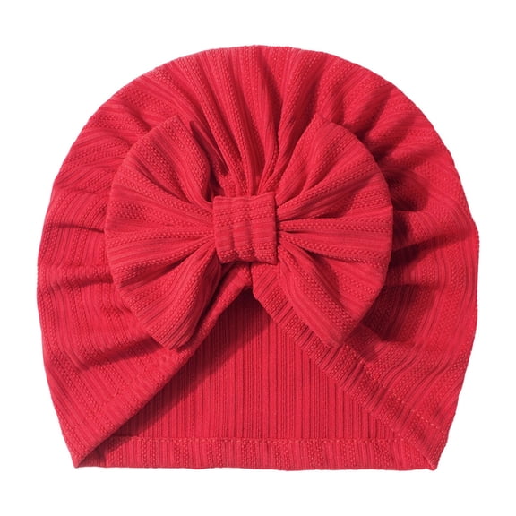 Daznico Striped Baby Hat with Soft Bow Warm Knit Beanie Toddler Cute Waffle Texture Cozy Headwear