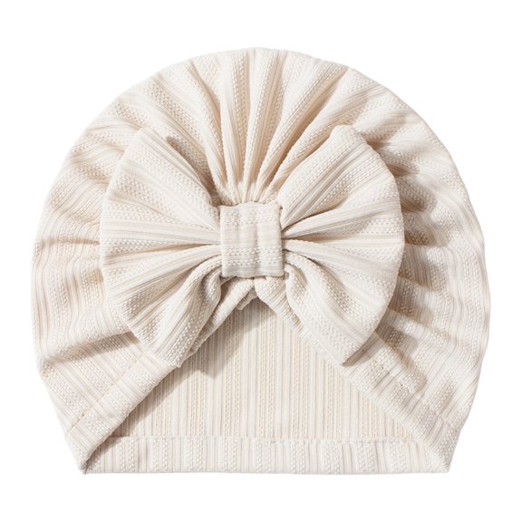 Daznico Striped Baby Hat with Soft Bow Warm Knit Beanie Toddler Cute Waffle Texture Cozy Headwear