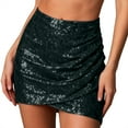 thumbnail image 1 of Daznico Stylish Mini Skirt with Pleated Hem Fitted Sparkly Beaded Embellishments for Party and Night Out,Mardi Gras Clothing,Mardi Gras Skirt,XS, 1 of 5
