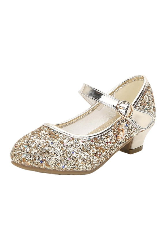 Stylish Sparkly Girls Sneakers Dress Shoes for Children School and Fall Activities,7-8 Years