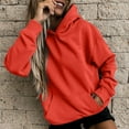 thumbnail image 1 of Daznico Sweatshirt for Women,Womens Slim Sweatshirts Pullover Hoodies Short Velvet Sweaters Long Sleeve with Pockets Winter Fall Outfits,Women's Hoodies & Sweatshirts(Color:Orange,Size:M), 1 of 4