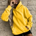 thumbnail image 1 of Daznico Sweatshirt for Women,Womens Slim Sweatshirts Pullover Hoodies Short Velvet Sweaters Long Sleeve with Pockets Winter Fall Outfits,Women's Hoodies & Sweatshirts(Color:Yellow,Size:S), 1 of 4