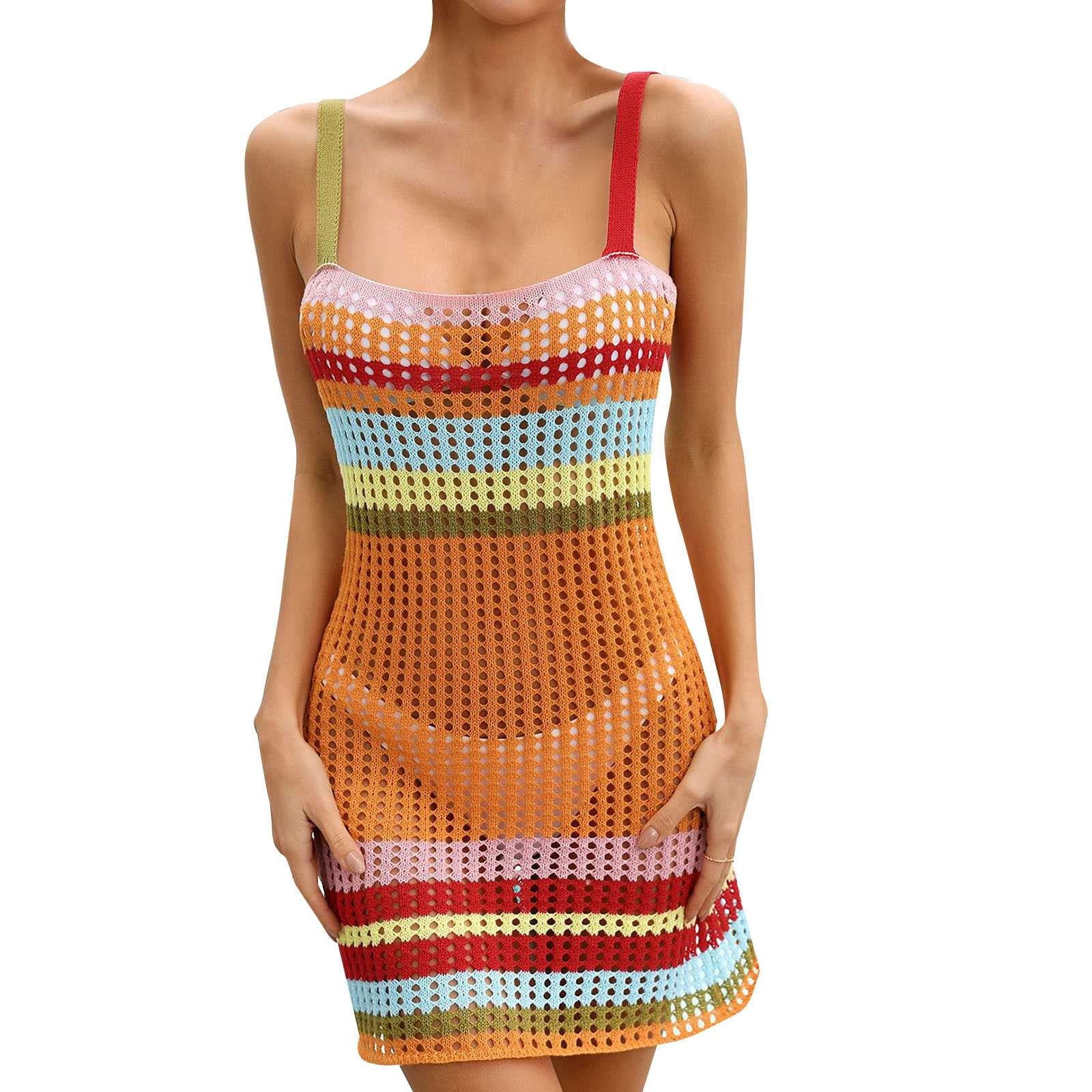 Daznico Swimsuit Coverup for Women,Hollowed Out Beach Sunscreen Smock Sexy Swimsuit Smock,Cover