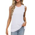 thumbnail image 1 of Daznico Tank Tops for Women,Women Summer Vest Round Neck Sleeveless T Shirt Split Loose Top,Size M, 1 of 8