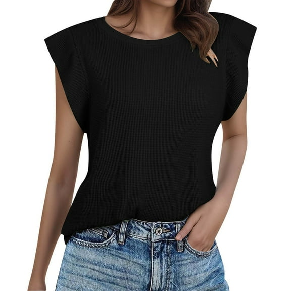 Daznico Tank Tops for Women,Women's Casual Short Sleeved T Shirt Round Neck Solid Color Loose Top Vest,Size XL