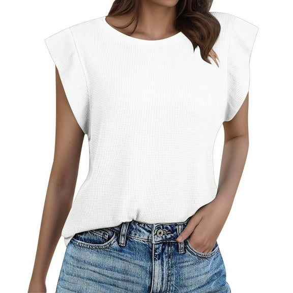 Daznico Tank Tops for Women,Women's Casual Short Sleeved T Shirt Round Neck Solid Color Loose Top Vest,Size XL