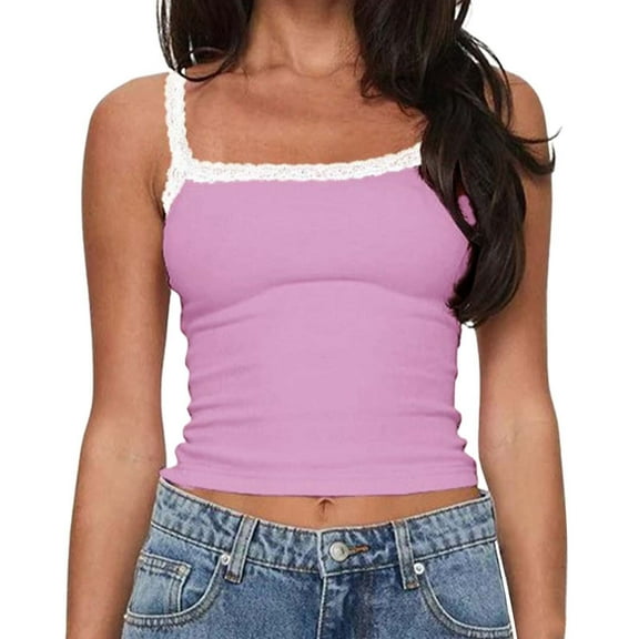 Daznico Tank Tops for Women,Women's Clothing Design Hot Girl Versatile Lace Suspenders,Size S