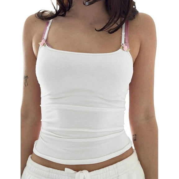 Daznico Tank Tops for Women,Women's Summer Solid Color Knitted Hot Girl Casual Tank Top with Strap Top,Size M