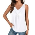 thumbnail image 1 of Daznico Tank Tops for Women,Womens Tank Tops Loose Fit V Neck Ruched Sleeveless Tops Casual Basic Shirts,Size M, 1 of 6