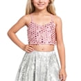 thumbnail image 1 of Daznico The Girls' Carnival Adjustable Elastic Band Sequined Top Exposes The Navel for Children,Mardi Gras Clothing,XL, 1 of 4