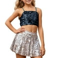 thumbnail image 1 of Daznico The Girls' Carnival Adjustable Elastic Band Sequined Top Exposes The Navel for Children,Mardi Gras Clothing,XXS, 1 of 4