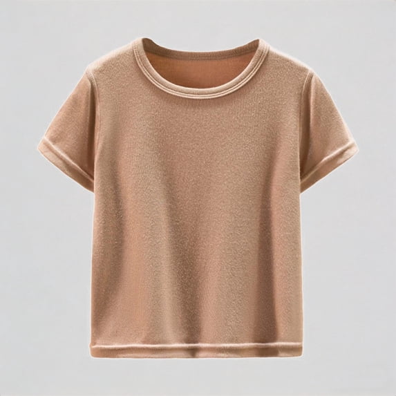 Daznico Toddler Baby Boys Girls Unisex Short Sleeve Crew Neck T-Shirt Waffle Knit Lightweight Breathable Solid Color Casual for Summer Playwear,5-6 Years