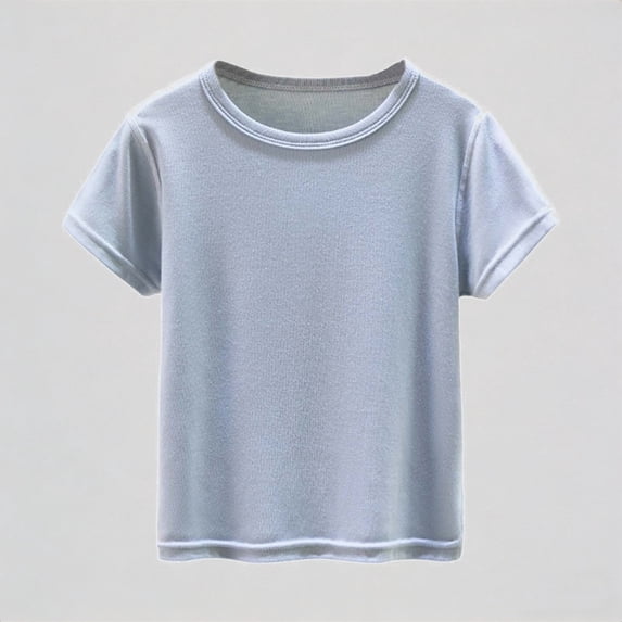 Daznico Toddler Baby Boys Girls Unisex Short Sleeve Crew Neck T-Shirt Waffle Knit Lightweight Breathable Solid Color Casual for Summer Playwear,6-12 Months