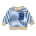 thumbnail image 1 of Daznico Toddler Boys Girls Long Sleeve Striped Printed T Shirt Pullover Tops with Pocket,2-3 Years, 1 of 5