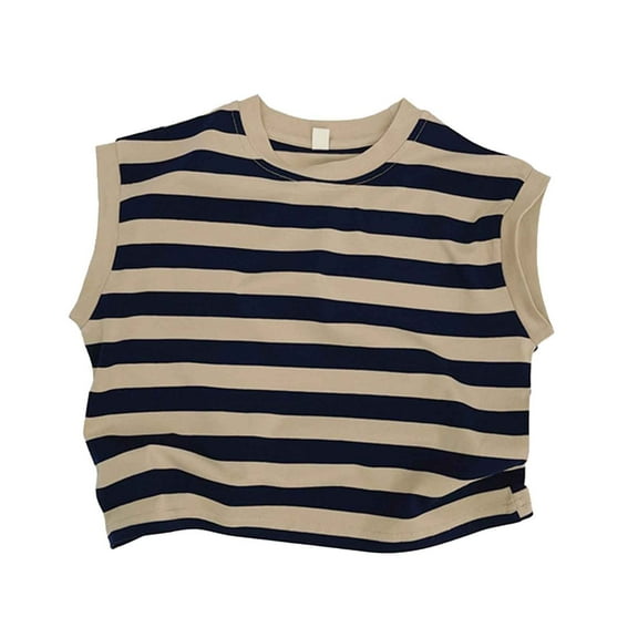 Daznico Toddler Boys Girls Sleeveless Summer Casual Striped Tops Beach Holiday Shirts Vest,5-6 Years