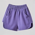 thumbnail image 1 of Daznico Toddler Girls Solid Color Dolphin Hem Athletic Shorts Elastic Waist Side Pockets Soft Stretchy Breathable Casual for Beach Yoga Playwear,1-2 Years, 1 of 4