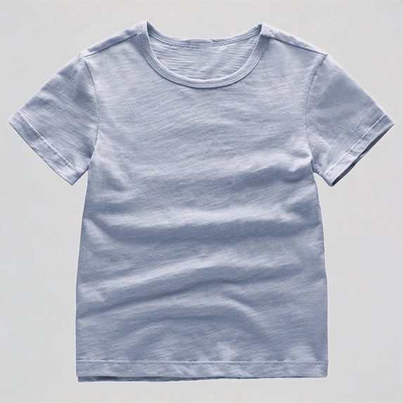 Daznico Toddler Kids Boys Girls Unisex Short Sleeve Crew Neck T-Shirt Slub Knit Cotton Soft Breathable Lightweight Casual for Daily School Playwear,3-4 Years