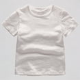 thumbnail image 1 of Daznico Toddler Kids Boys Girls Unisex Short Sleeve Crew Neck T-Shirt Slub Knit Cotton Soft Breathable Lightweight Casual for Daily School Playwear,4-5 Years, 1 of 3