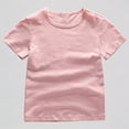 thumbnail image 1 of Daznico Toddler Kids Boys Girls Unisex Short Sleeve Crew Neck T-Shirt Slub Knit Cotton Soft Breathable Lightweight Casual for Daily School Playwear,5-6 Years, 1 of 8