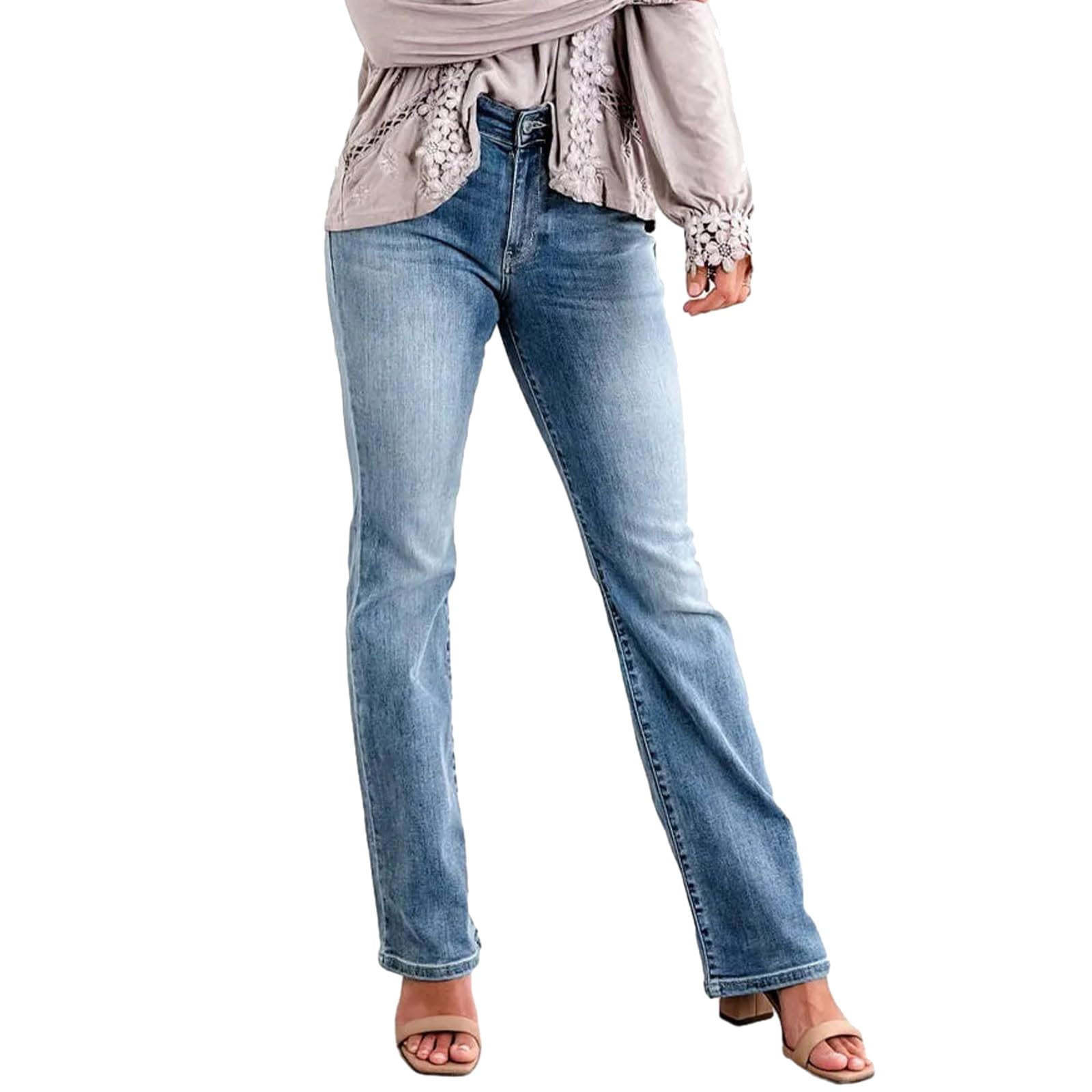 Daznico Tummy Control Bootcut Jeans Women's Modern Bootcut Jeans Women ...