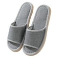 thumbnail image 1 of Daznico Unisex Linen Slippers - Summer Thick Sole Non- Indoor House Shoes, Breathable Comfort for Men & Women,Color:Light Gray,Size:7.5, 1 of 9