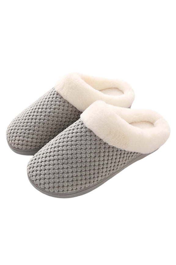 Unisex Memory Foam Slippers Plush Lined Indoor House Shoes Non- Comfortable Cozy Warm Thickened Sole,Size:12