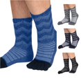 thumbnail image 1 of Daznico Unisex Mid Crew Split Five Toe Socks Ribbed Wave Striped Knit Breathable Thermal Stretch Stockings for Hiking Running Outdoor Sports Daily Comfort, 1 of 3