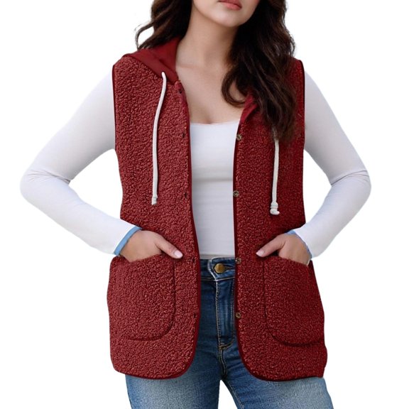Daznico Vest for Versatile Hooded Jacket and Vest for Winter,Womens Vest,Jackets for Women,S