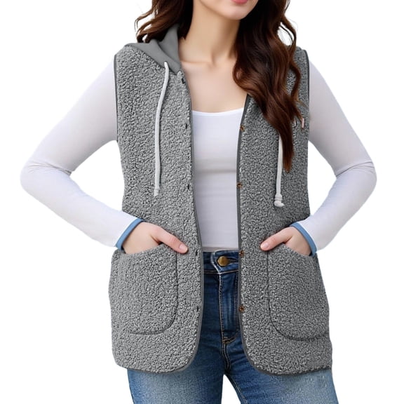 Daznico Vest for Versatile Hooded Jacket and Vest for Winter,Womens Vest,Jackets for Women,S