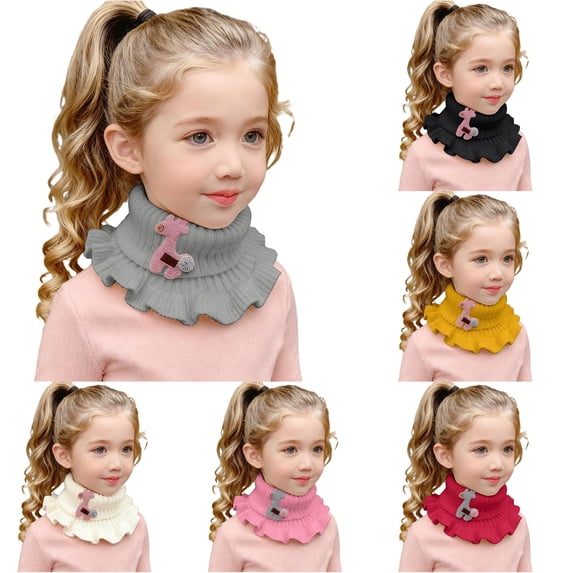 Daznico Warm Knitted Scarf with Lace for and Kids Winter Neck Warmer Cold Weather