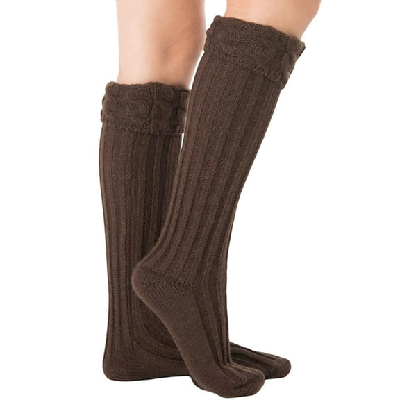 Daznico Warm Knitted Stockings Leg Warmers Foot Cover Boot Liners Cozy Winter Socks for Women and Girls Soft Yarn Textured Design