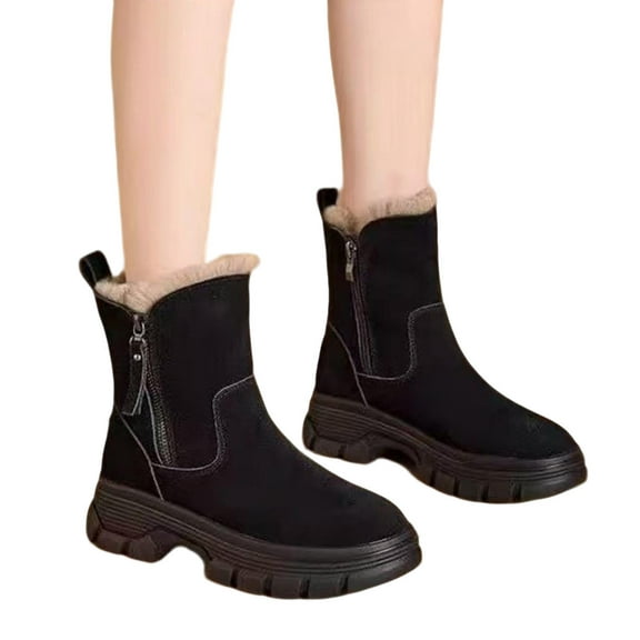 Daznico Winter Boots for Women,Winter Boots Insulated Lined Platform Sole Non Traction Outdoor Cold Weather Booties for Hiking Walking,Shoes for Winter,Size:5.5