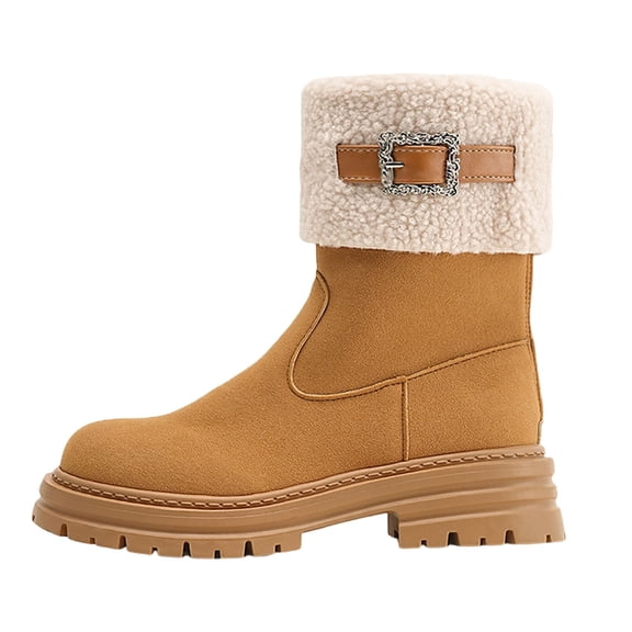 Daznico Winter Boots for Women,Winter Lined Ankle Boots with Rear Zipper Comfortable and Elegant Casual Booties for Cold Weather,Shoes for Winter,Size:8.5