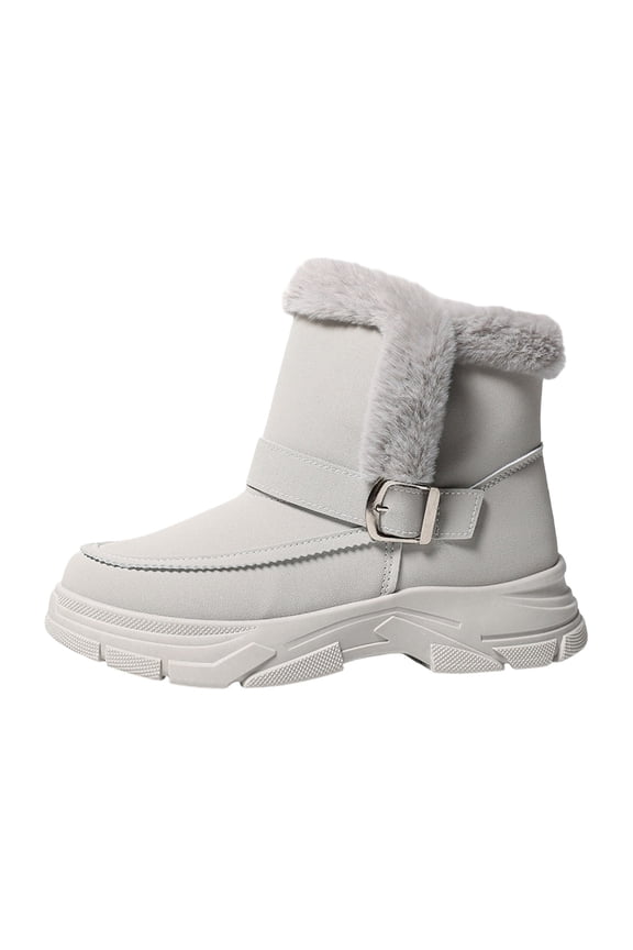 Winter Boots for Women,Winter Snow Boots Solid Color Ankle Boots with for Comfort and Warmth In Cold Weather Seasons,Shoes for Winter,Size:5.5