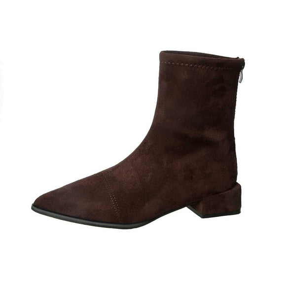 Daznico Winter Boots for Women,Casual Suede Ankle Boots Pointed Toe Back Zipper Heel Footwear for Daily Wear,Shoes for Winter,Size:6.5