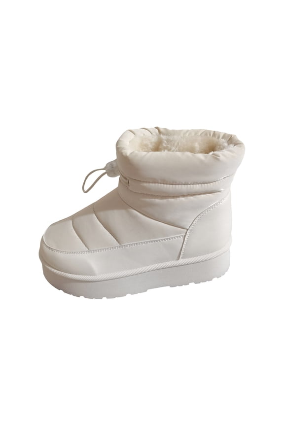 Winter Boots for Women,Snowflake Pattern High Boot Thickened Wool Flat Bottom Boots,Shoes for Winter,Size:8