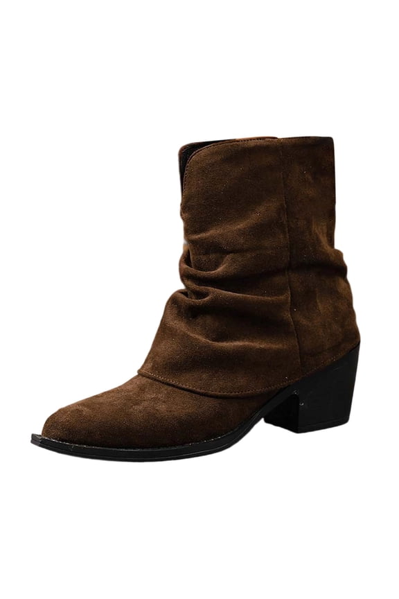 Winter Boots for Women,Suede Pointed Toe Boots Fall/Winter Heel Boots Puffy Boots For,Shoes for Winter,Size:8.5