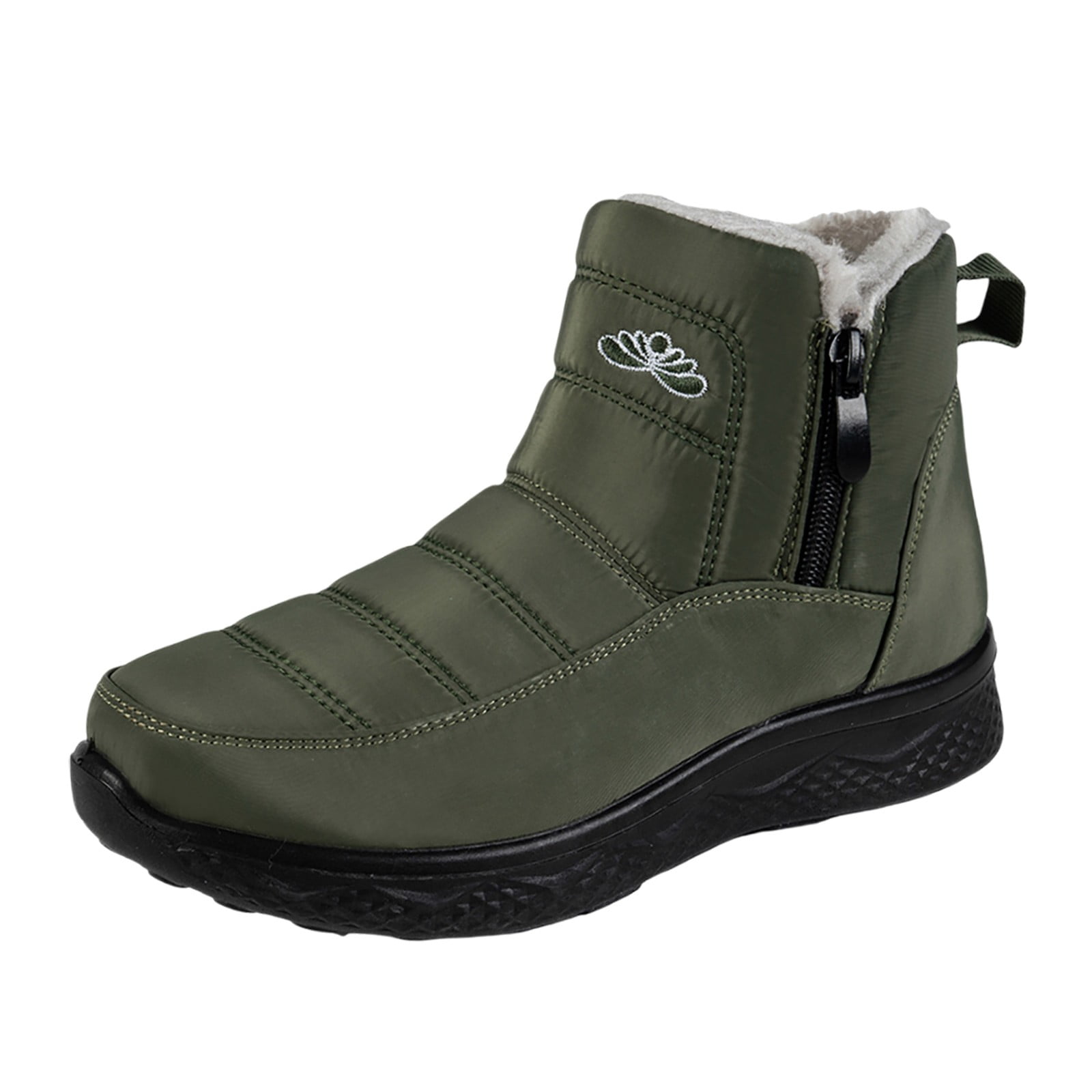 Daznico Winter Boots for Women,Winter Ankle Boots Solid Color Fleece ...