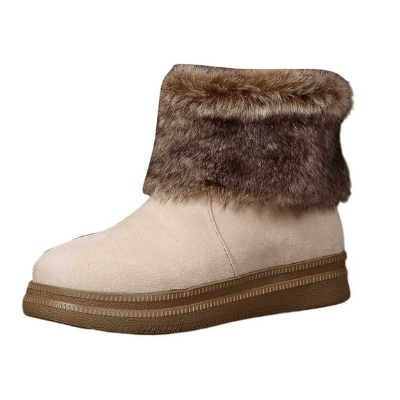 Daznico Winter Boots for Women,Winter Suede Ankle Boots with Comfortable Low Heel Booties for Casual Outings and Work,Shoes for Winter,Size:6