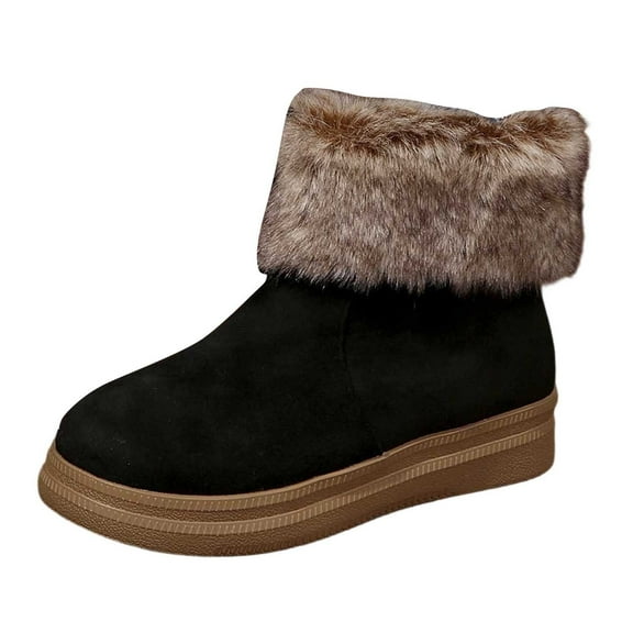 Daznico Winter Boots for Women,Winter Suede Ankle Boots with Comfortable Low Heel Booties for Casual Outings and Work,Shoes for Winter,Size:8