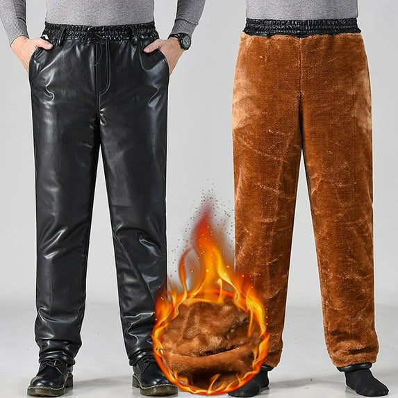 Daznico Winter Coats for Men,Winter Casual Pants Windproof Insulated Riding Motorcycle Work Trousers Loose Fit Thickened Warm Pants for Outdoor Driving and Daily Use,Mens Sweatpants,Size:3XL