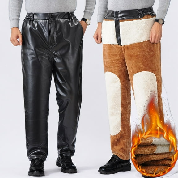 Daznico Winter Coats for Men,Winter Casual Pants Windproof Riding Motorcycle Work Trousers Thickened Warm Loose Fit Durable Outdoor Pants for Cold Weather,Mens Sweatpants,Size:3XL