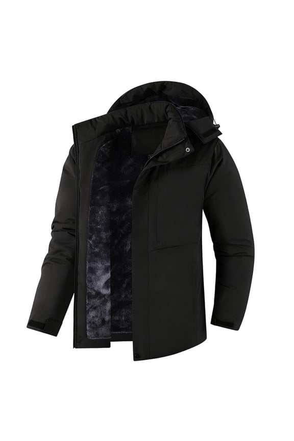 Winter Coats for Men,Winter Lined Insulated Detachable Liner Windproof Cold Jacket Casual,Size:XXL