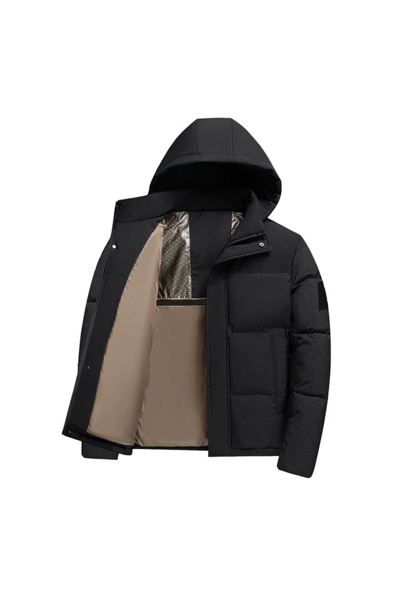 Winter Coats for Men,Winter Warm Thickened Down Alternative Coat for Business Casual Outdoor Windproof Lightweight Jacket,Size:5XL