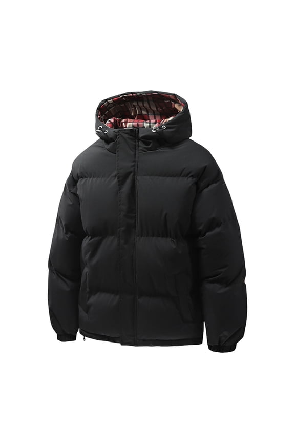 Winter Coats for Men,Winter Warm Thickened Down Jacket Windproof Cold Weather Coat with Hood Outdoor Insulated for Daily Use,Size:XL