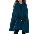 thumbnail image 1 of Daznico Winter Coats for Women Hooded Medium Women Cape Winter Vintage Overcoat Button Cloak Woolen Coat BU2 L, 1 of 8