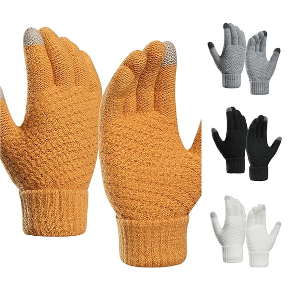 Daznico Winter Gloves, Warm Knitted Touchscreen for and Winter Pineapple Jacquard Pattern Thermal Lined Cold Weather
