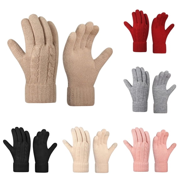 Daznico Winter Gloves, Winter Thermal Knitted for Touchscreen Compatible Double Layer Warm Mittens for Cycling and Outdoor Activities