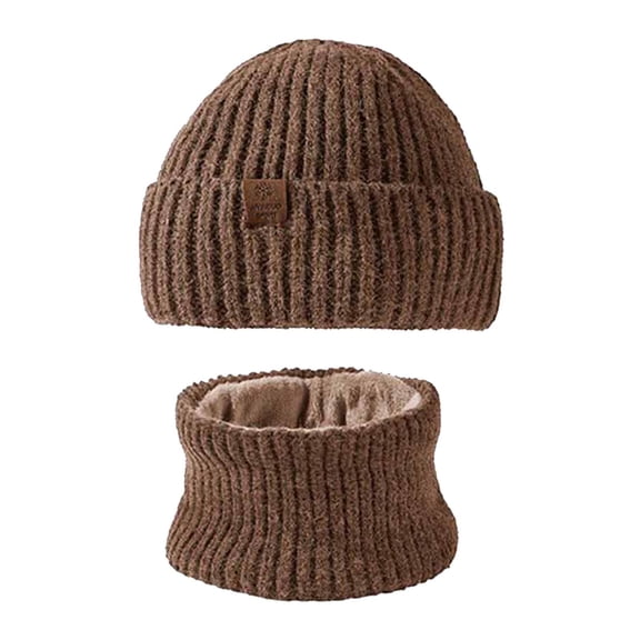 Daznico Winter Knitted Hat and Scarf Unisex Warm Ear Warm Neck Warmer for Cold Weather Outdoor Activities
